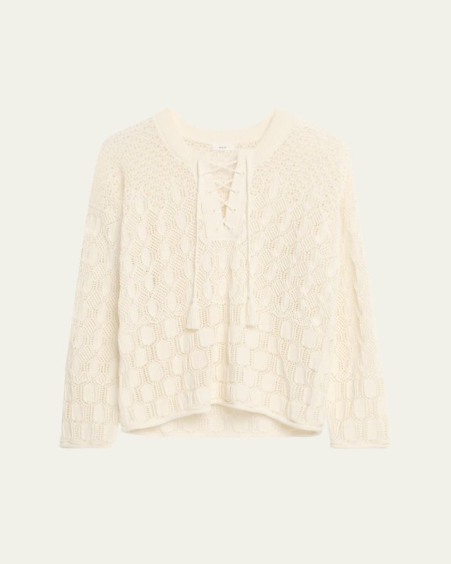 Keri Crochet Lace-Up Sweater